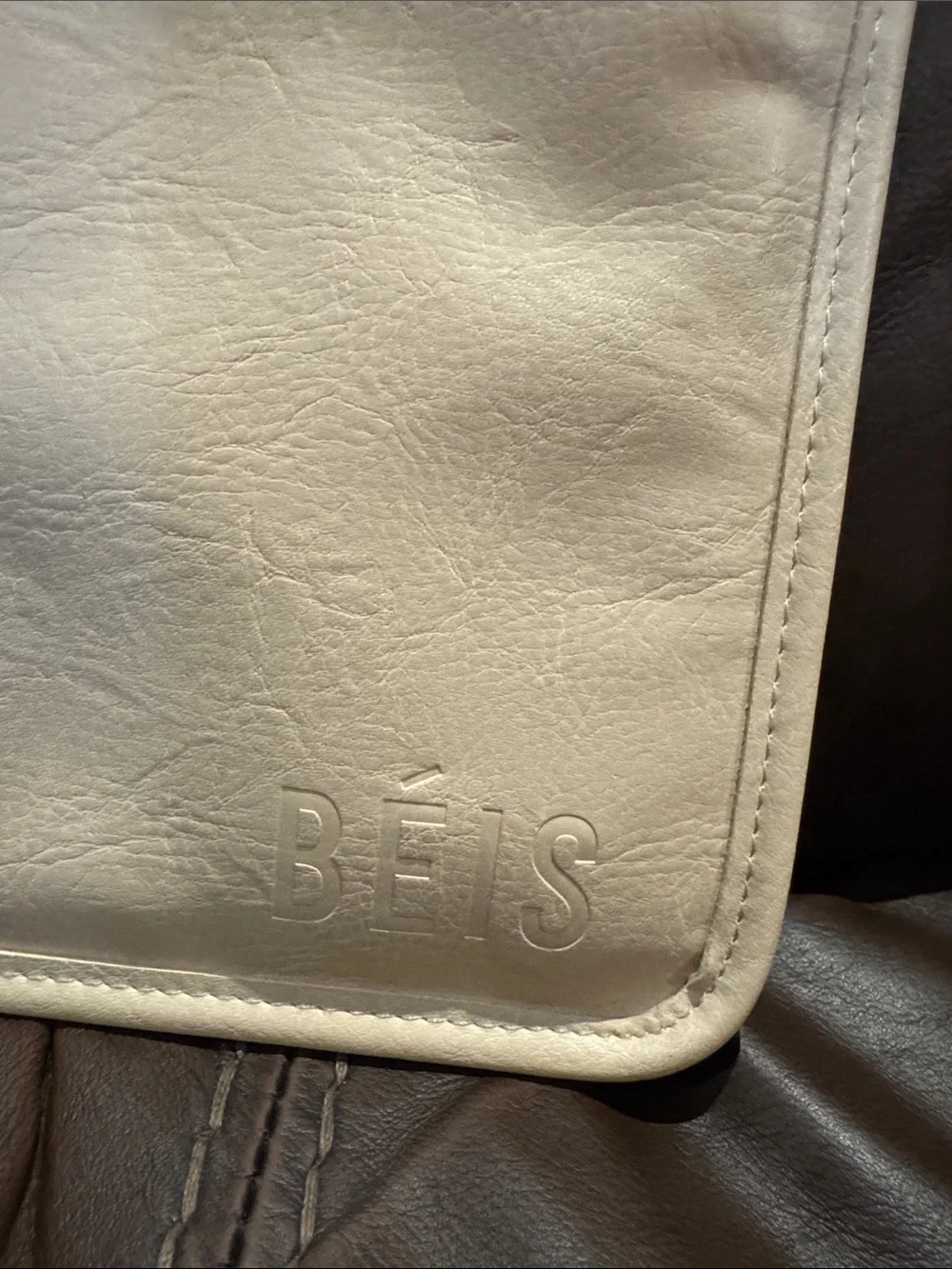 BEIS Cream Tablet Folio with Secure Strap and Organizer
